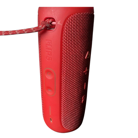 JBL FLIP 5 Red Portable Bluetooth Speaker - No USB-C Charger - (Used) AS/IS (Case)