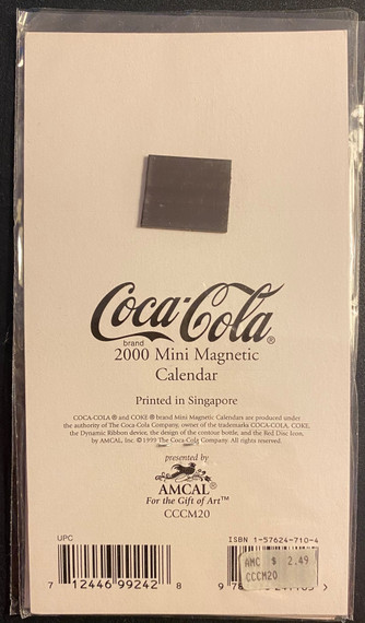2000 Coca Cola Miniature Magnetic Calendars- Set of 10