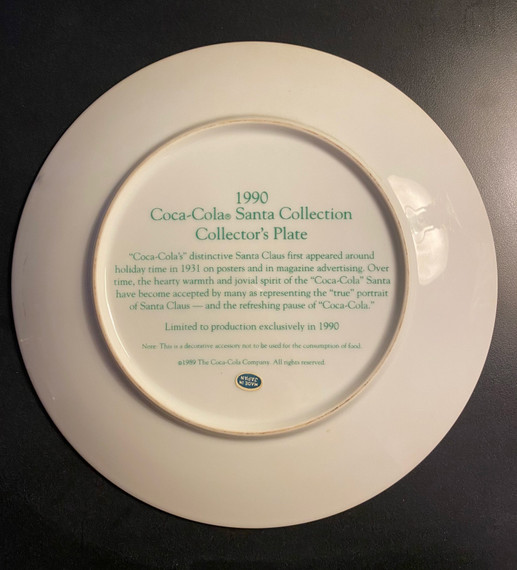 Coca Cola Vintage Santa Collector's Plate (BK-3)
