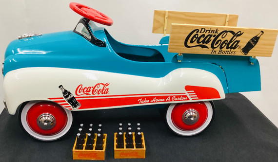 Vintage 1998 Coca-Cola Stake Bed Truck - Cast Metal 1:3 Scale Pedal Car (BK-1)