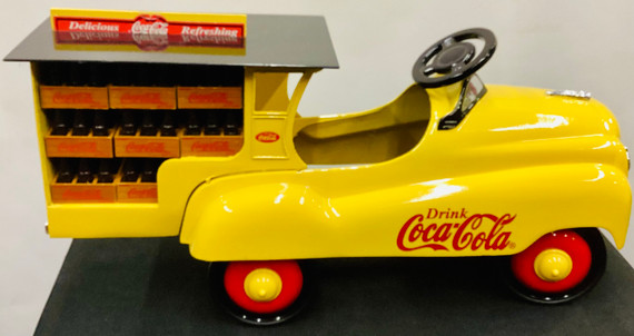 Vintage 1996 Coca-Cola Delivery Truck - Cast Metal 1:3 Scale Pedal Car