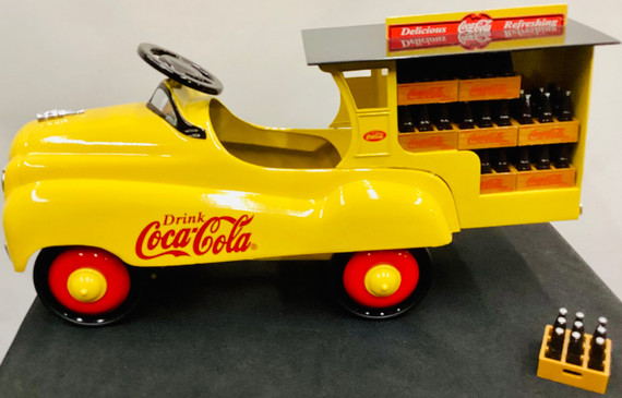 Vintage 1996 Coca-Cola Delivery Truck - Cast Metal 1:3 Scale Pedal Car