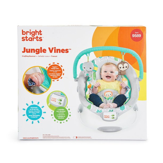 Bright Starts Jungle Vines Comfy Baby Bouncer  (Bay6-D)