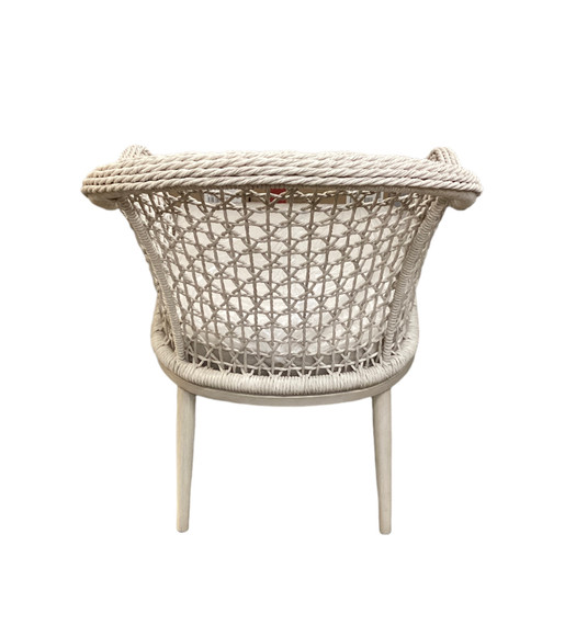 Hannover Stationary Outdoor Dining Chair- Light Beige Weave