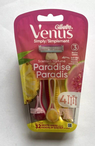 Gillette Venus Disposable Razors Women's Simply 3 Paradise 4 Count