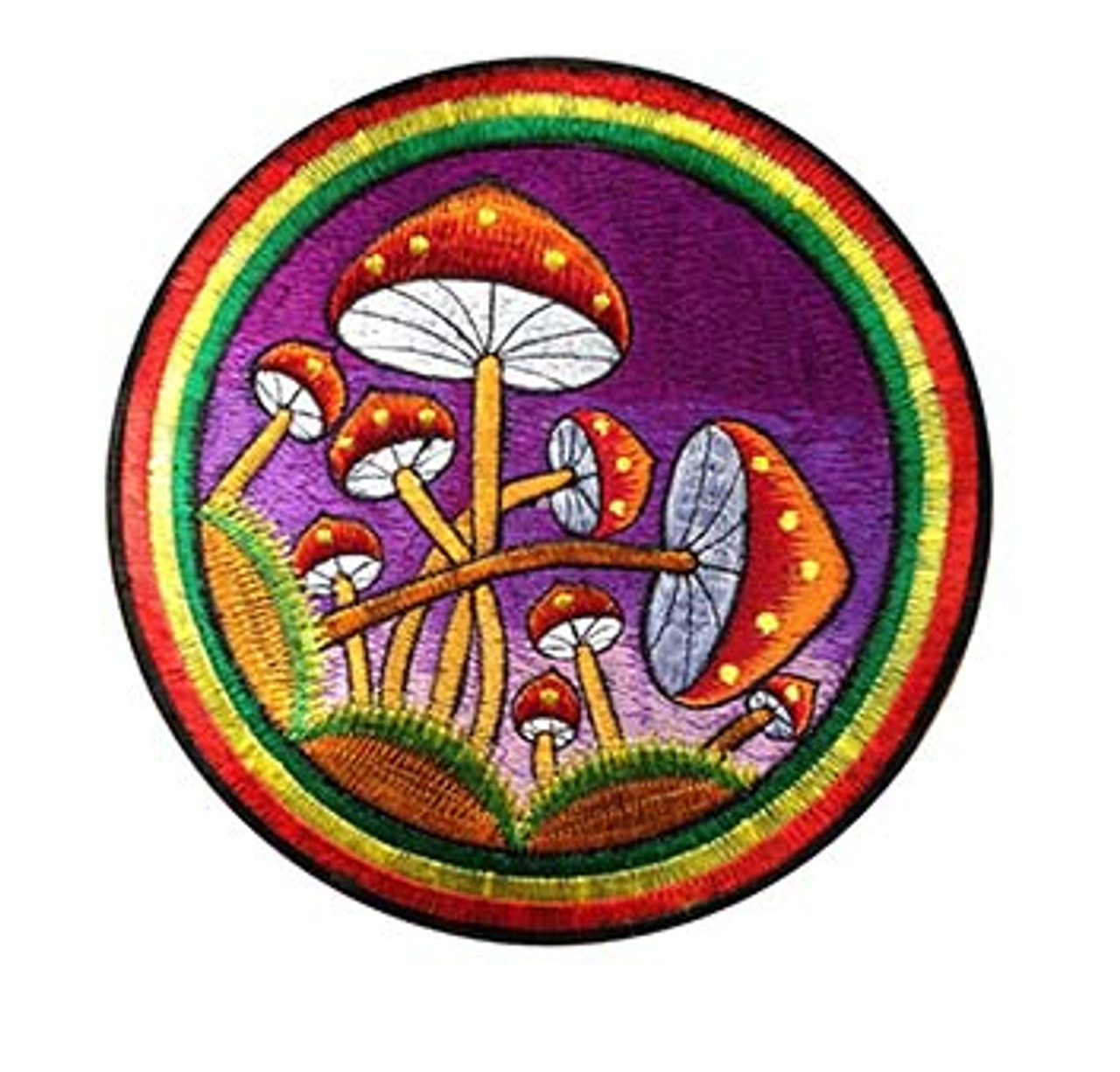 Large embroidered mushroom garden patch (8 inches)