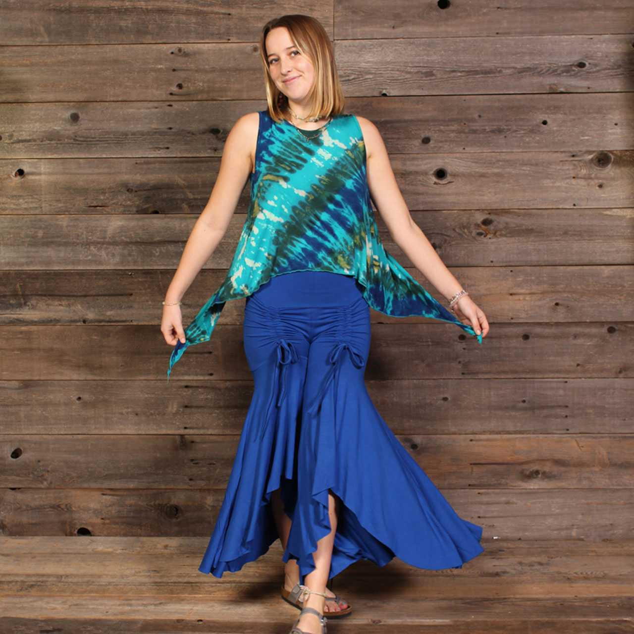 Soft Cinch Ruffle Pants in Rayon Spandex Ruffle Pants