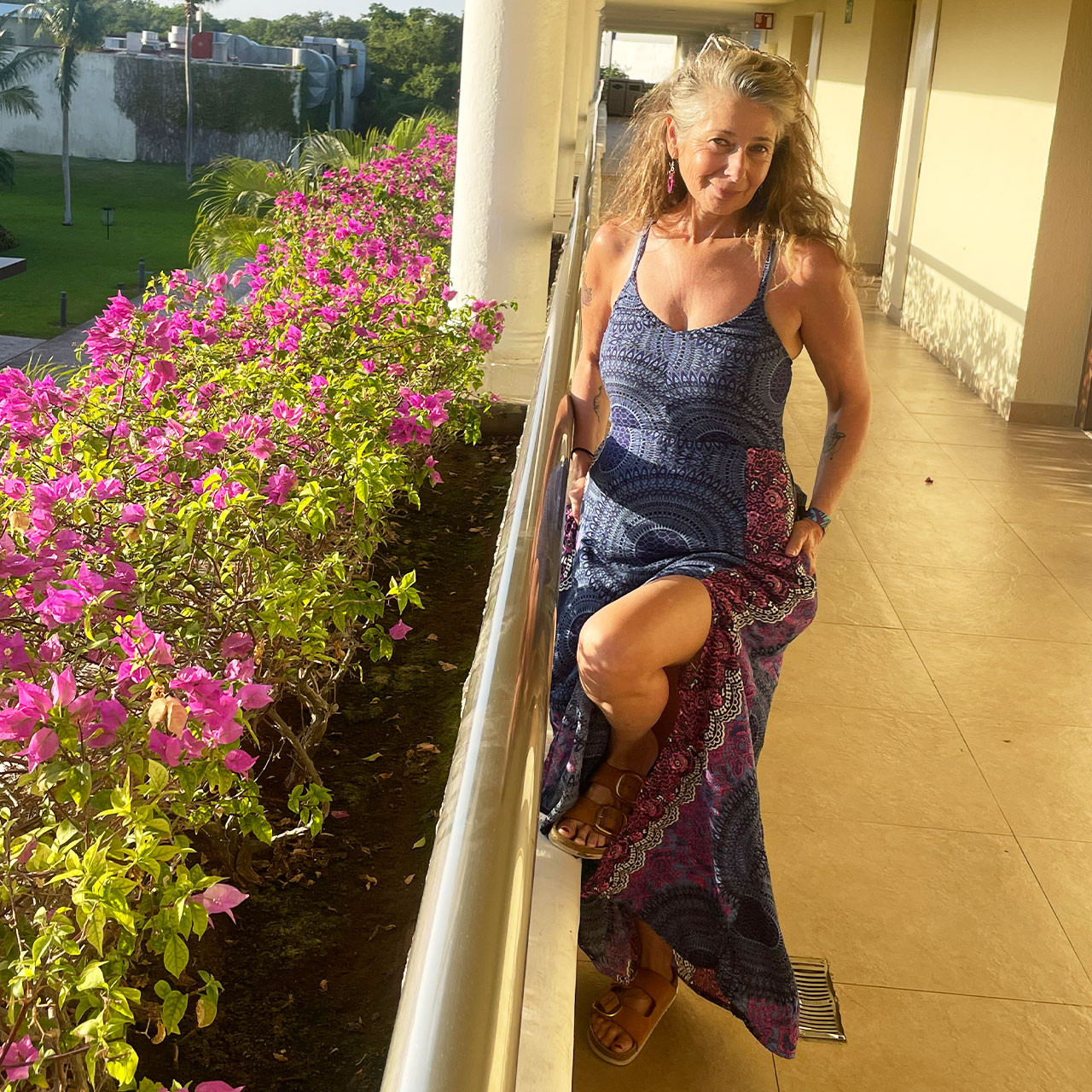 FLOWER CHILD DRESS Mandala Print Rayon Spaghetti Strap Halter