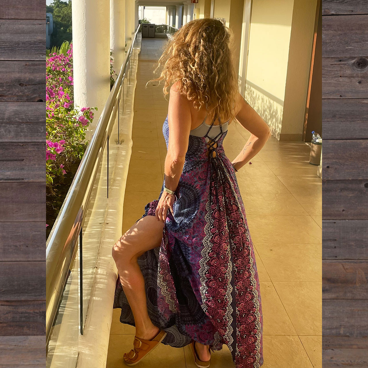 knee length dresses for ladies Magic Mandala Bell Sleeve Dress – 100% Pure Silk main image 1
