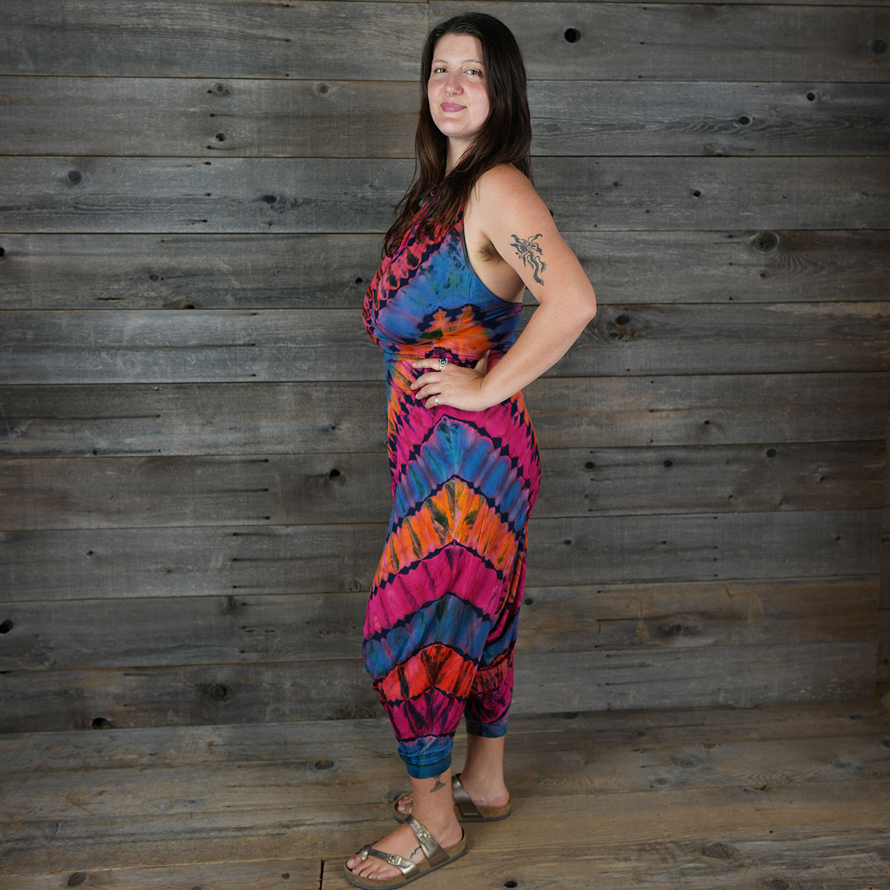 DESERT SUNSET JUMPSUIT Rayon Spandex Tie Dye Pujari Halter