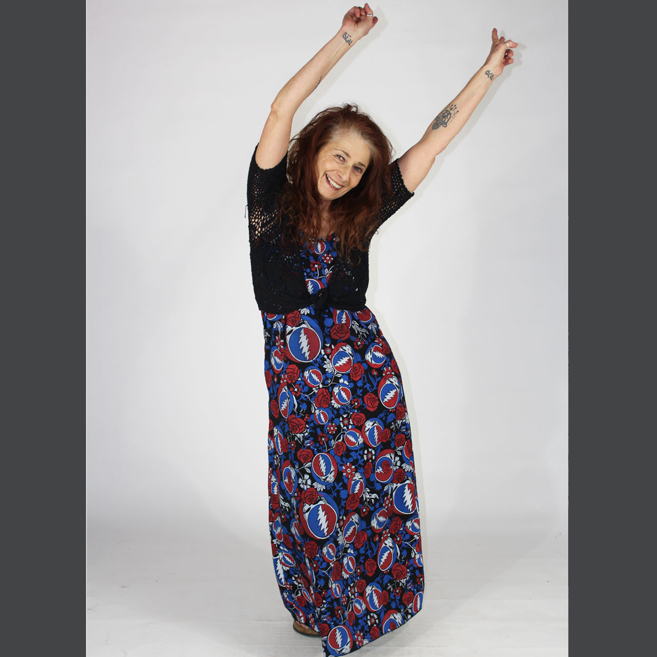 chinese dress ladies Grateful Dead West Coast Rose Tee Shirt Dress