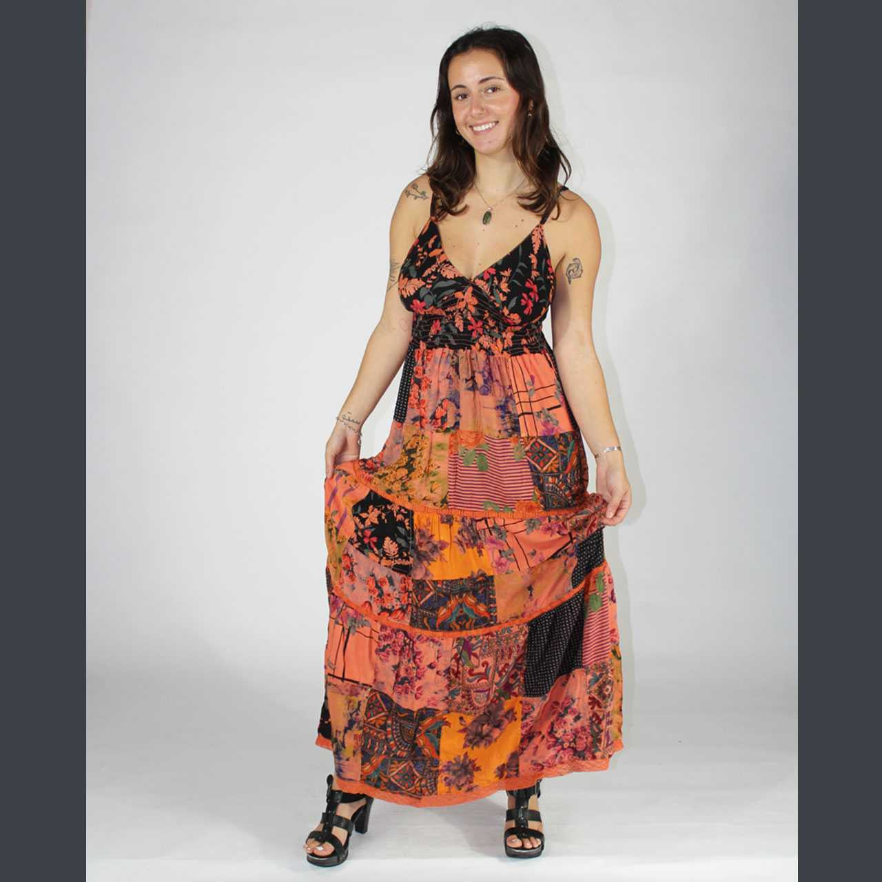 midi dress corset Jen Floral - Cream Large | Women's Online Boutique | Boho Chic Style Ladivine CH054 - Long size:small Fitting Type_D length skirt