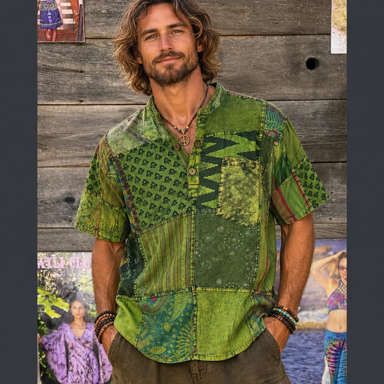 Soft Overdyed Cotton Bodhi Patchwork Shirt