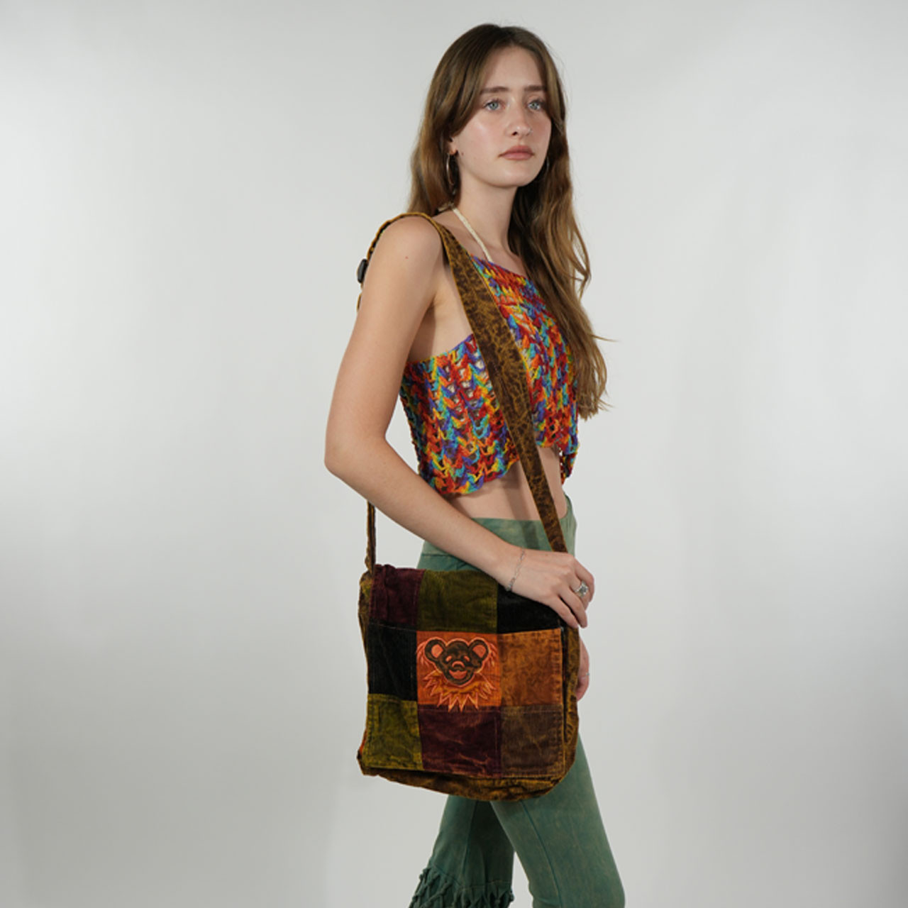 Stonewash Patchwork Corduroy Shoulder Bag | Grateful Dead