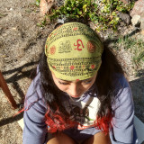 Tibetan Prayer Headband Cotton Headband With Tibetan Prayer Print - SOLD SINGLY