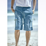 KEITH SHORTS Cotton Stonewash Cargo Shorts Solid & Striped