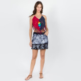 GOOD TIME SKIRT Cotton Lycra Batik Grateful Dead Mini Skirt With Pockets & Bear or Rose Design