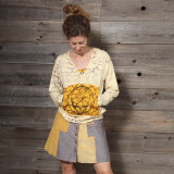 CARNABY STREET SKIRT Corduroy & Denim Stonewash Patchwork Mini Skirt