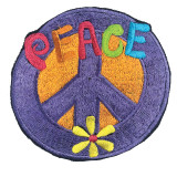 DOUBLE PEACE Embroidered Hippie Patch (6 inches)