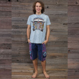 HEAD STASH  SHORTS Cotton Khadar Grateful Dead men's patchwork shorts with tonal SYF embroidery