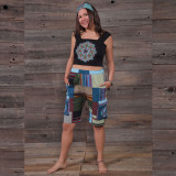 OL' BUDDY SHORTS Cotton Patchwork Grateful Dead Cargo Shorts w/ Steal Your Face Embroidery