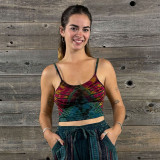 KIKI BRALETTE Rayon Spandex Mudmee Tie Dye Razor Cut Braid Halter