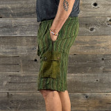 CRAZY OTTO SHORTS Cotton Stonewash Dharke Stripe Stripe Cargo Shorts w/ SYF Embroidery