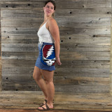 STEALIN’ MINI SKIRT Cotton Lycra Elastic Waist Mini Skirt w/ Large SYF Side Print & Right Side Pocket