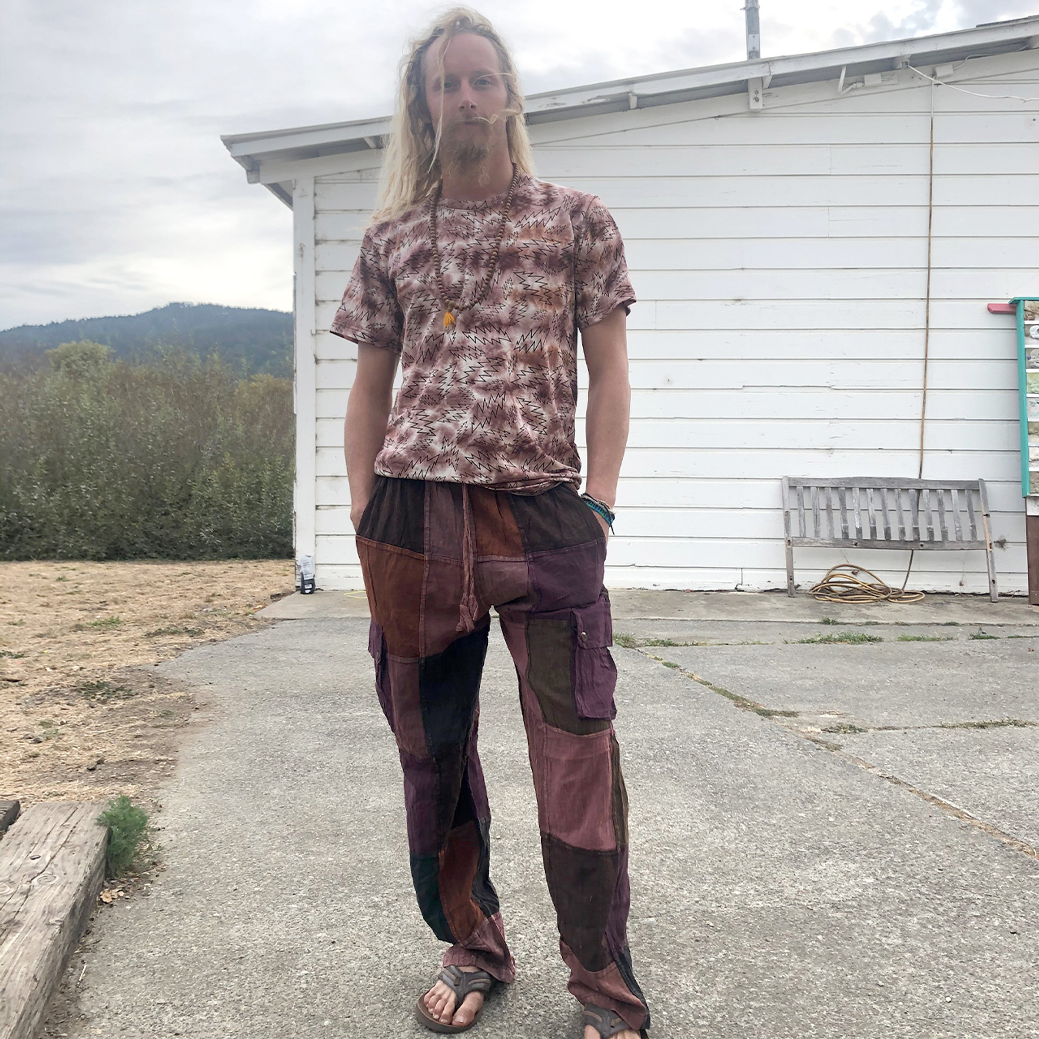 Patchwork pants discount