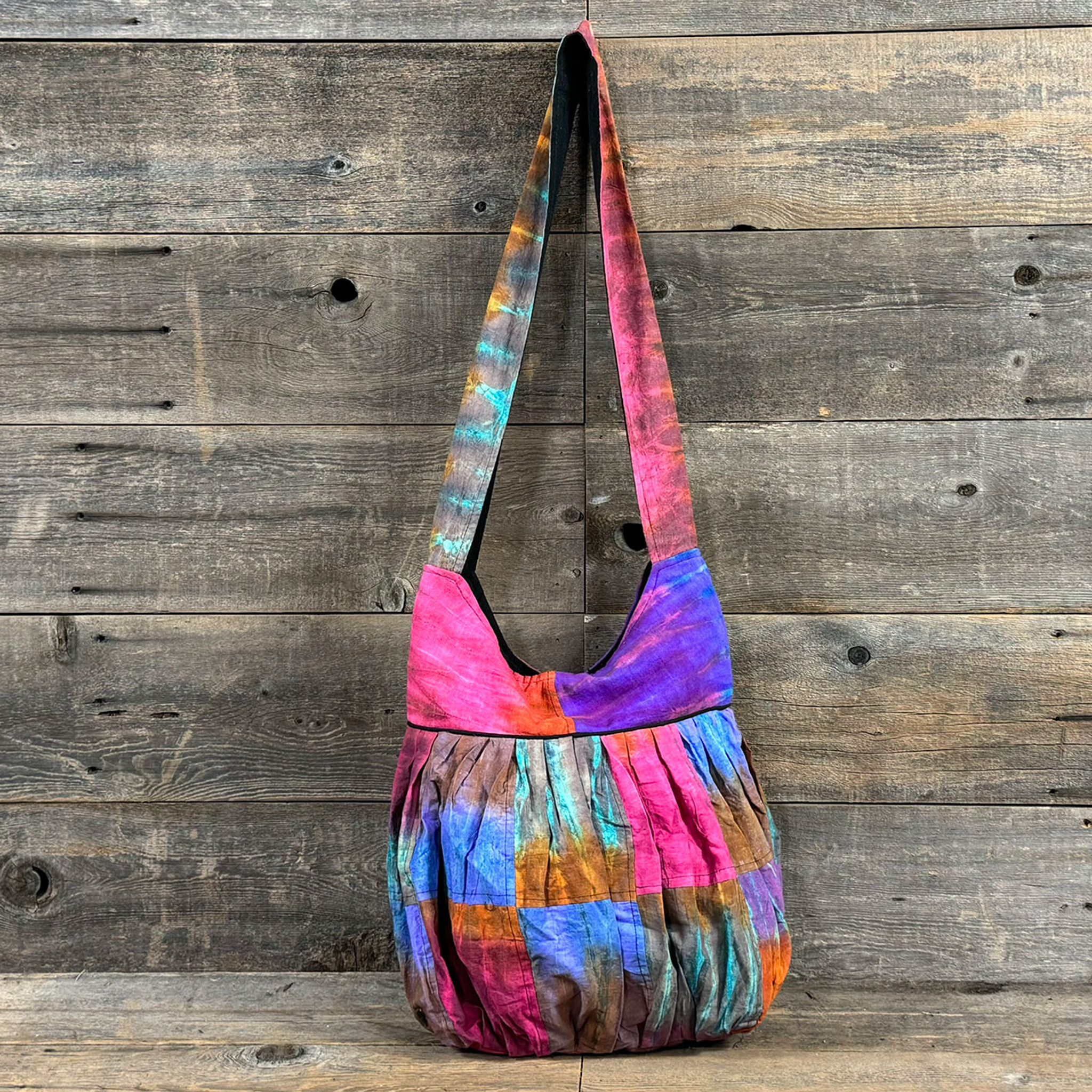 Cotton Tie Dye Patchwork Balloon Tote Bag Assorted