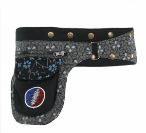 Grateful Dead Bolt Belt Cotton Snap Wrap Belt With Embroidered Bolt