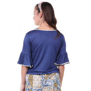 ARIA TOP Viscose Bell Half Sleeve Top With Lace Detail