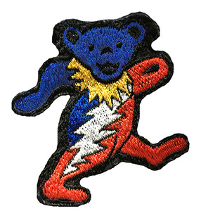 GRATEFUL DEAD BEAR BOLT Embroidered Hippie Patch (3 inches)