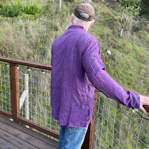 GEORGE SHIRT Cotton Stonewashed Nepali Striped Long Sleeve Shirt