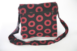 Woven Cotton Phish Donut Print Square Shoulder Bag