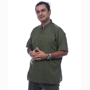 PARAM SHIRT  Cotton Khadar Men's No Collar Shirt