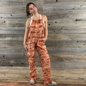 THE VIBE OVERALLS Cotton Single Color Tie Dye Overalls