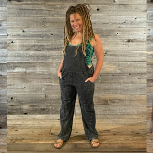 IT’S CHILL OVERALLS Cotton Stonewash Overalls Black