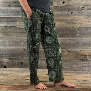 A LITTLE BIT OF EVERYTHING PANTS Cotton Enzyme Dye Regular Elastic Waist Pants w/ Multi Print