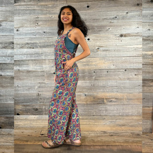 MOSAIC OVERALLS Cotton Stonewash Printed Jumpsuit Overall w/ 3 Pocket