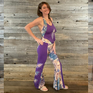 BIG RIVER PANTS Grateful Dead Cotton Lycra Solid & Tie Dye 13 Point Bolt Super Wide Leg Pants