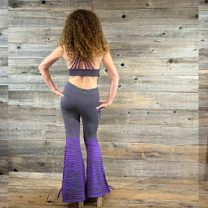 THE TWIST PANTS Cotton Lycra Small Donut Print Razor Cut Side Lace Up Booty Pants w/ Phish Outline