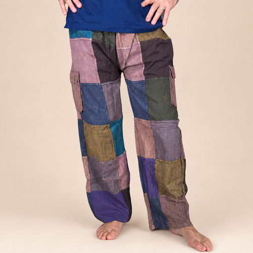 JEREMY PANTS Lightweight Cotton Stonewash Patchwork Men's Cargo Pants