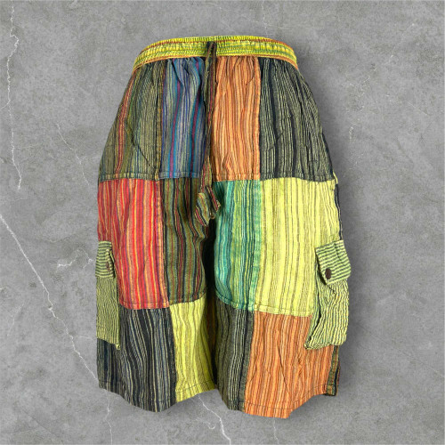NOAH SHORTS Men's Cotton Stonewash Patchwork Cargo Shorts