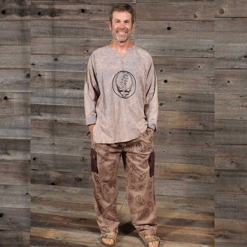 Grateful Dead Cotton ROBBIE PANTS Cargo Pants W/ Multi Dead Print