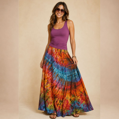 CARLA SKIRT Rayon Long Bell Skirt