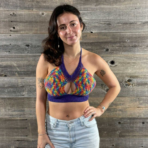 KEY HOLE COVER UP Cotton Lined Crochet Bralette w/ Key Hole