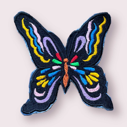 BUTTERFLY Embroidered Hippie Patch (8 inches)