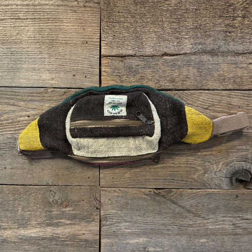 Tri-Tone Hemp 2 Pocket Patchwork Fanny Pack