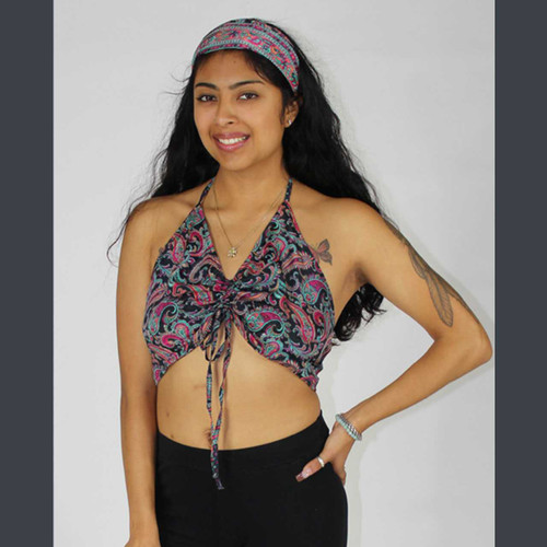 WHIMSY TOP Sari Cinch Chest Cover Up Halter